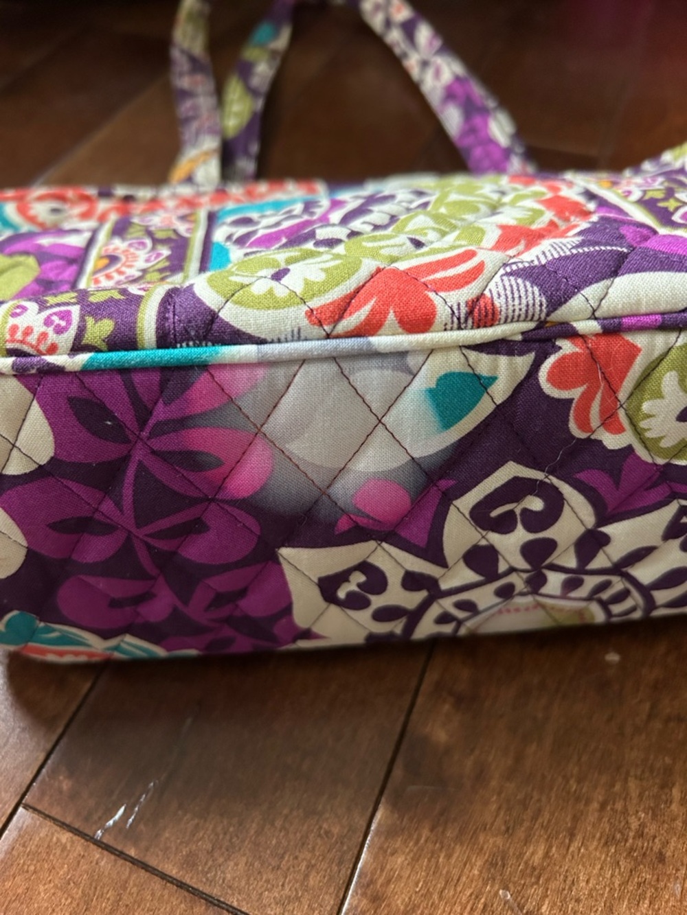 Vera Bradley Quilted Shoulder Bag in Purple Floral Multi-Color - Picture 5 of 6